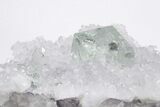 Glass-Clear, Green Cubic Fluorite Crystals on Quartz - China #205621-2